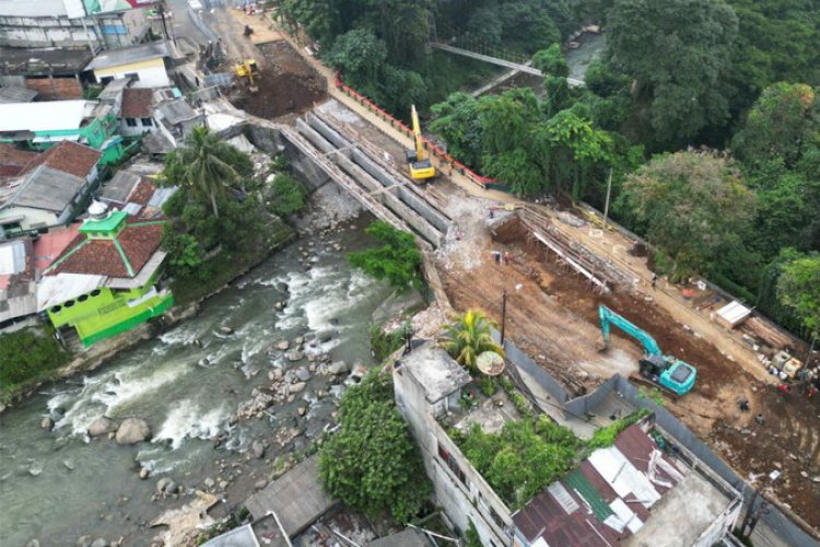 Progres Pembangunan Jembatan Otista Bogor Capai 87 Persen