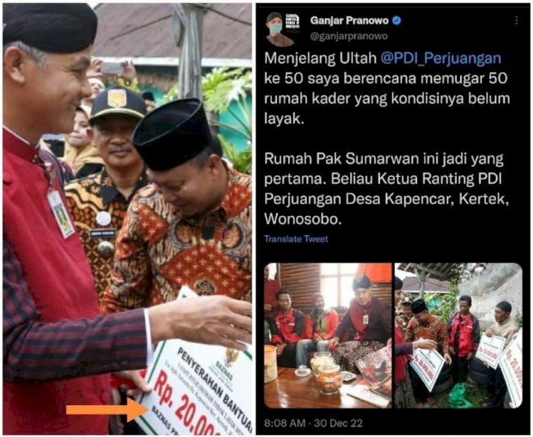 Polemik Ganjar Pranowo Pugar Rumah Kader Pdip Diduga Pakai Dana Baznas